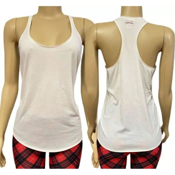 Victoria’s Secret Lounge Racerback soft tank top Off White Large - Picture 1 of 2